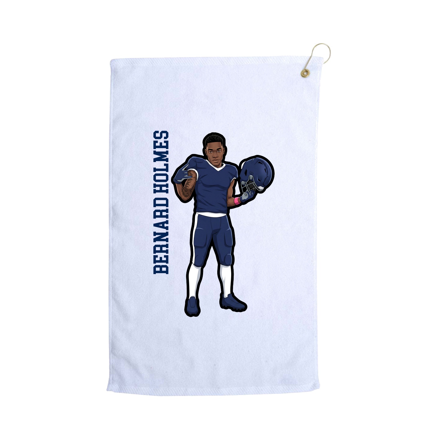 Golf Towel — Name Vertical in White