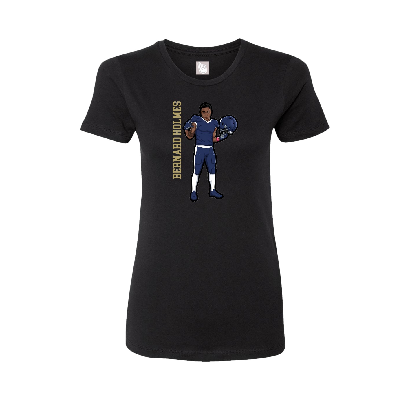 Fitted Women's Tee — Name Vertical in Black