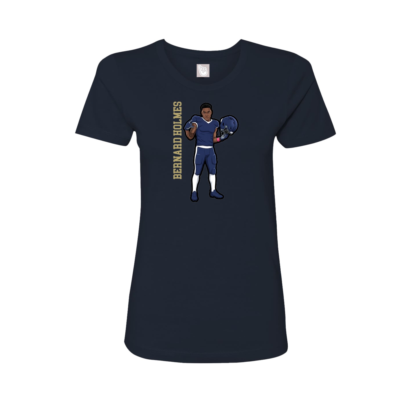 Womens Tee — Name Vertical in Navy