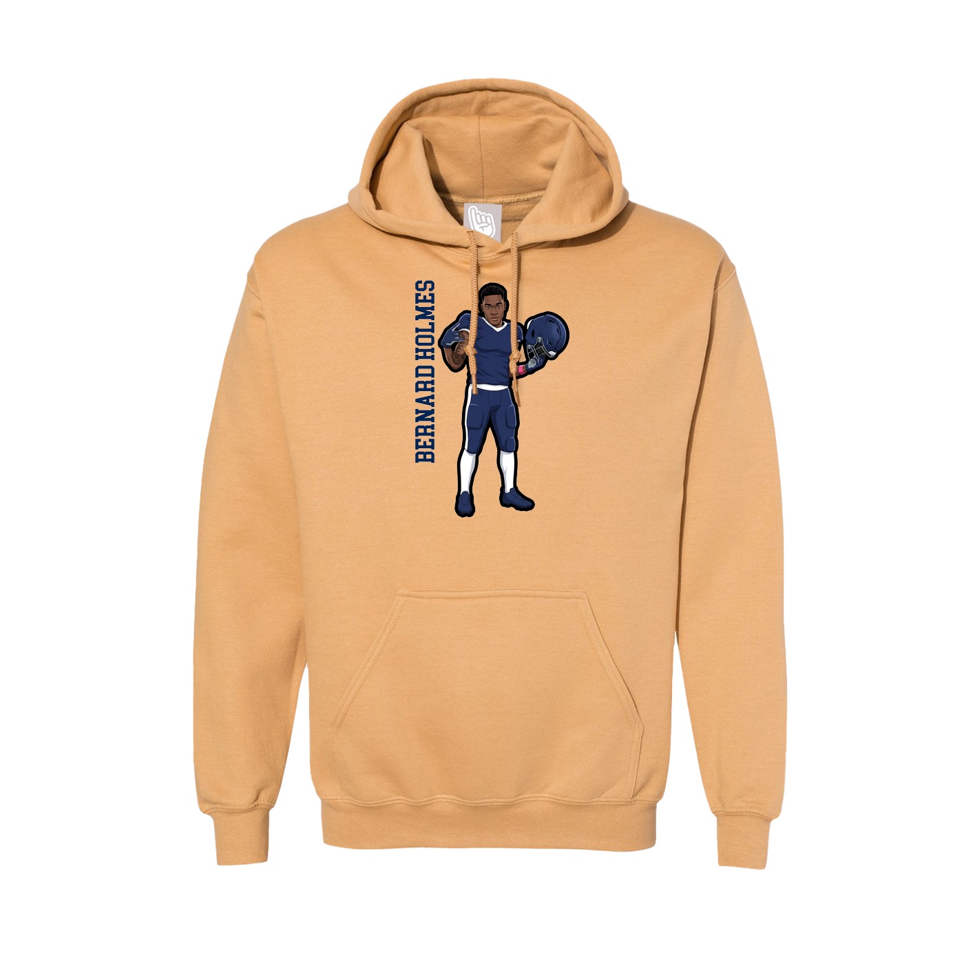 Hoodie — Name Vertical in Vegas Gold