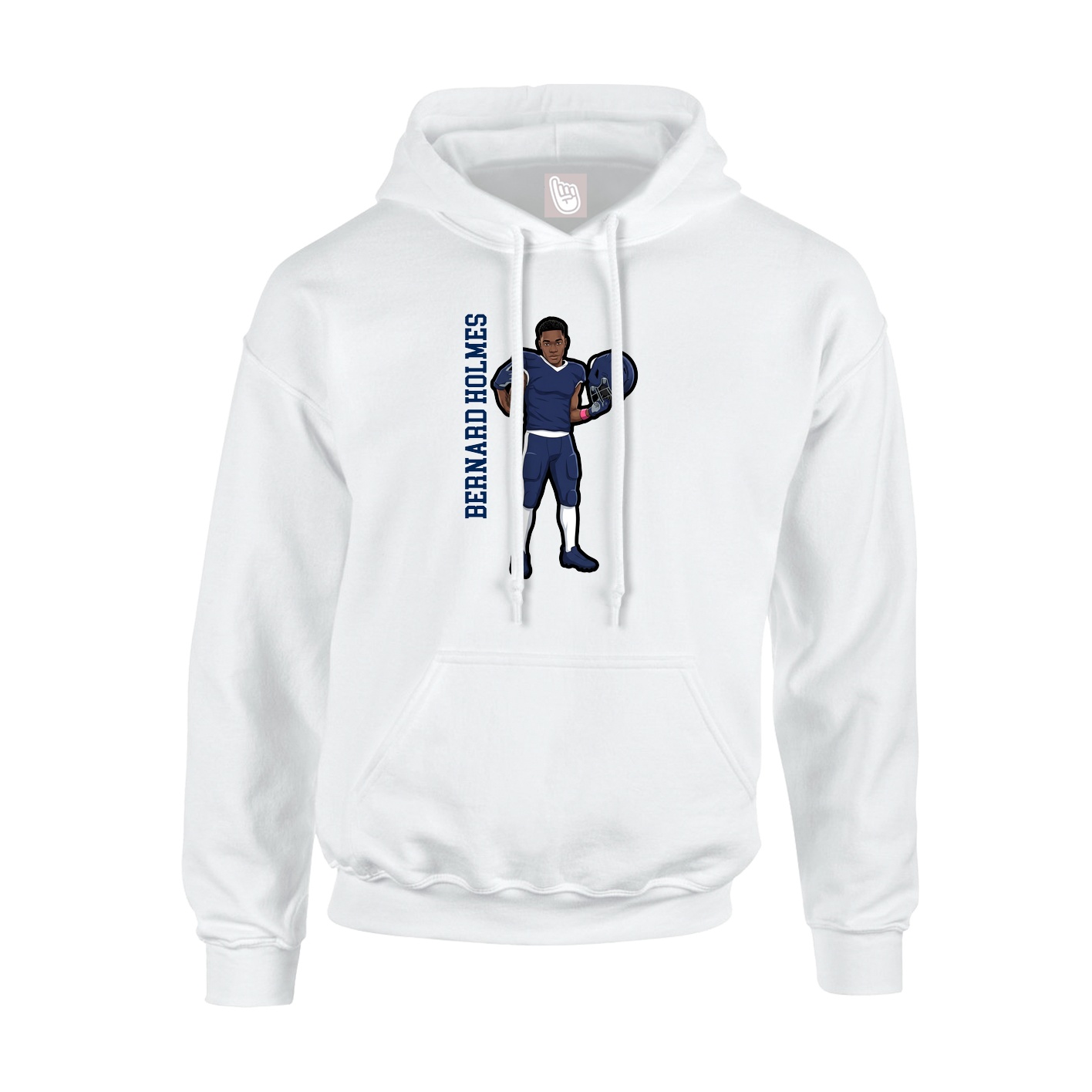 Youth Hoodie — Name Vertical in White