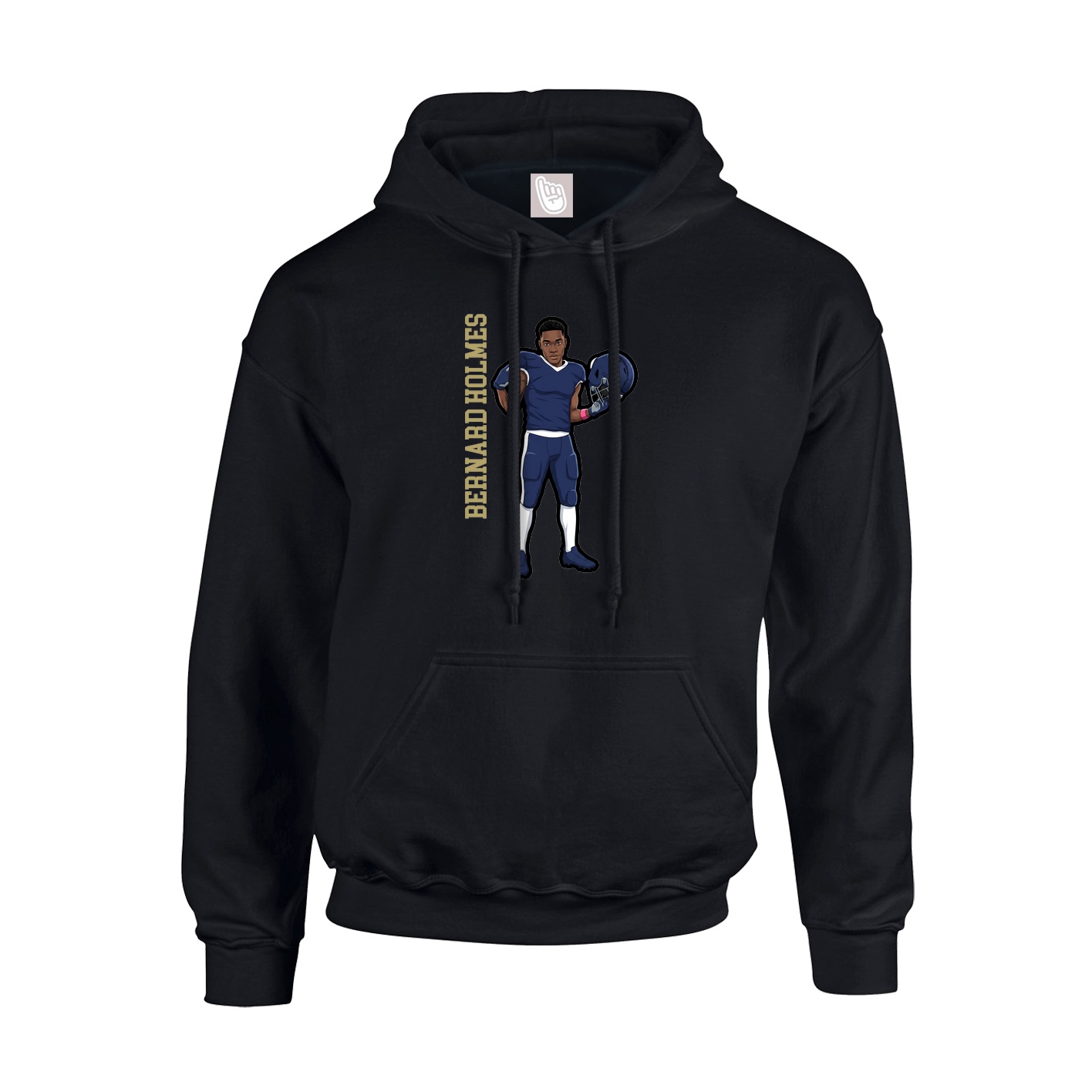 Youth Hoodie — Name Vertical in Black