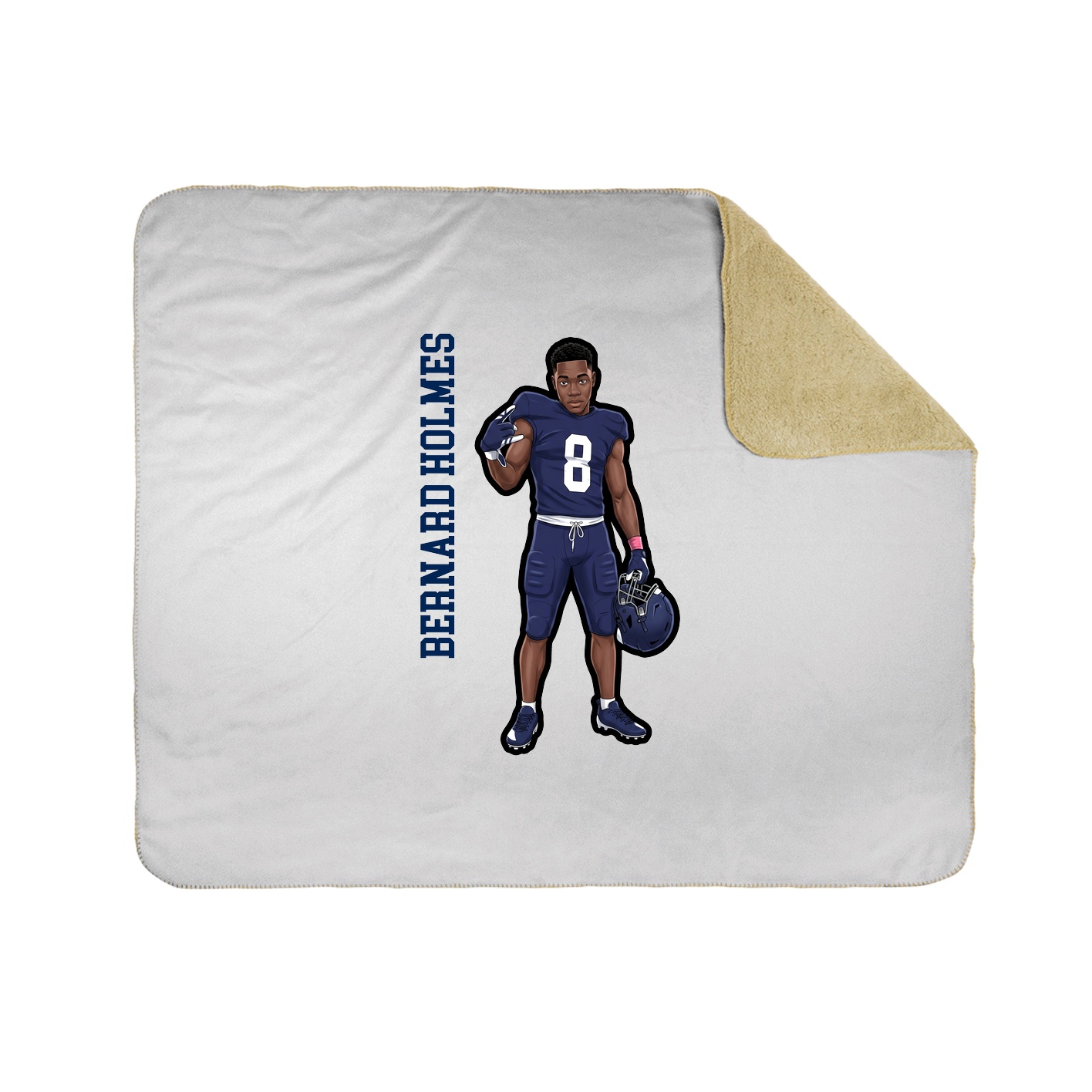 Throw Blanket — Name Vertical in White