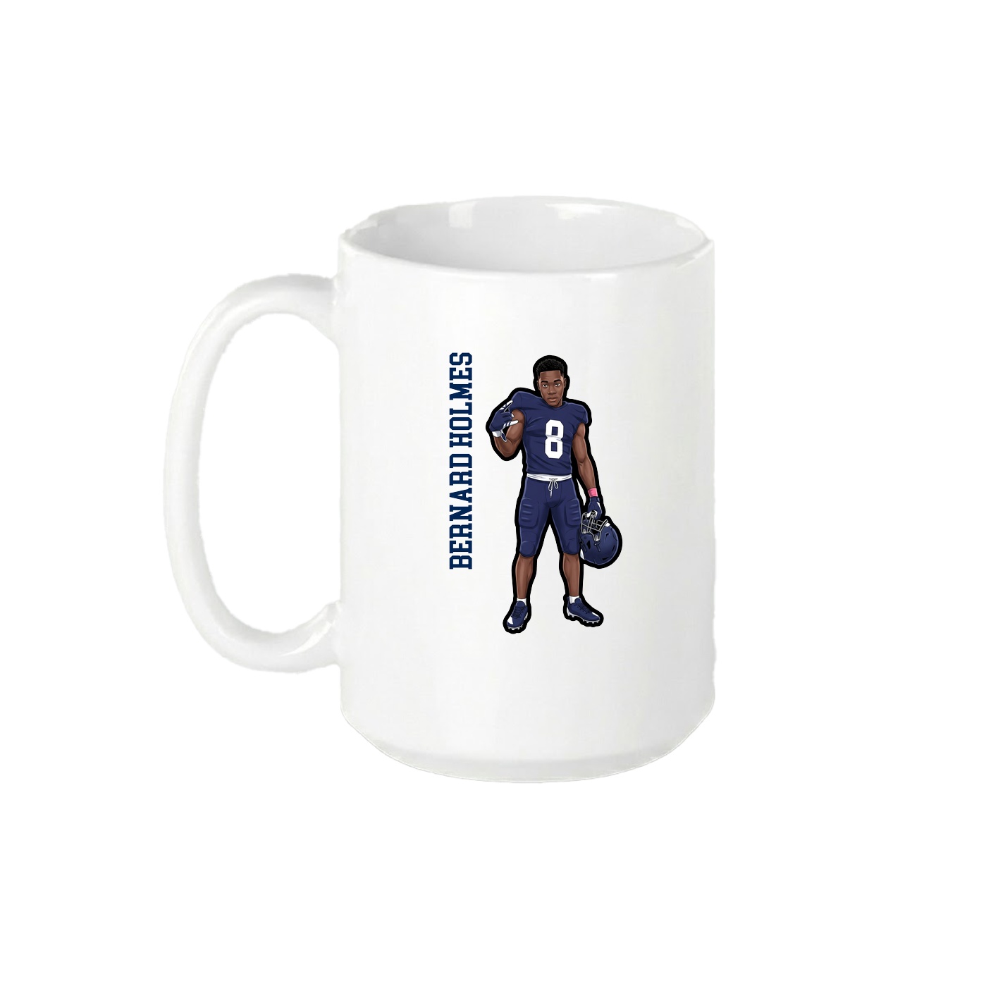 15oz Coffee Mug — Name Vertical in White