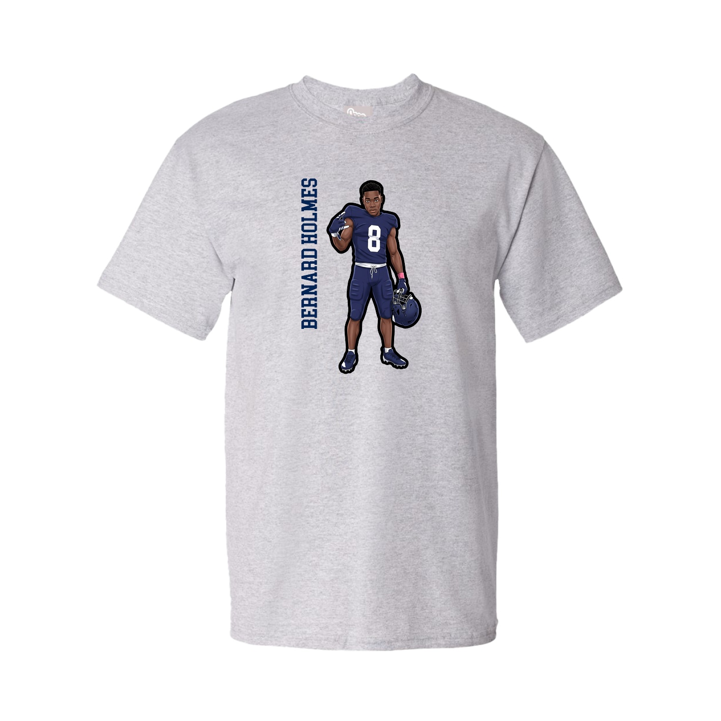 Tee — Name Vertical in Grey
