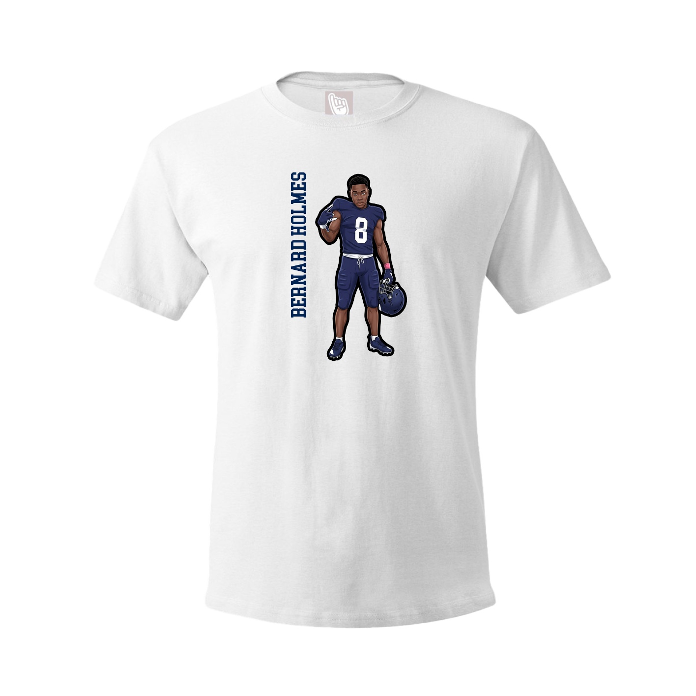 Youth Tee — Name Vertical in White