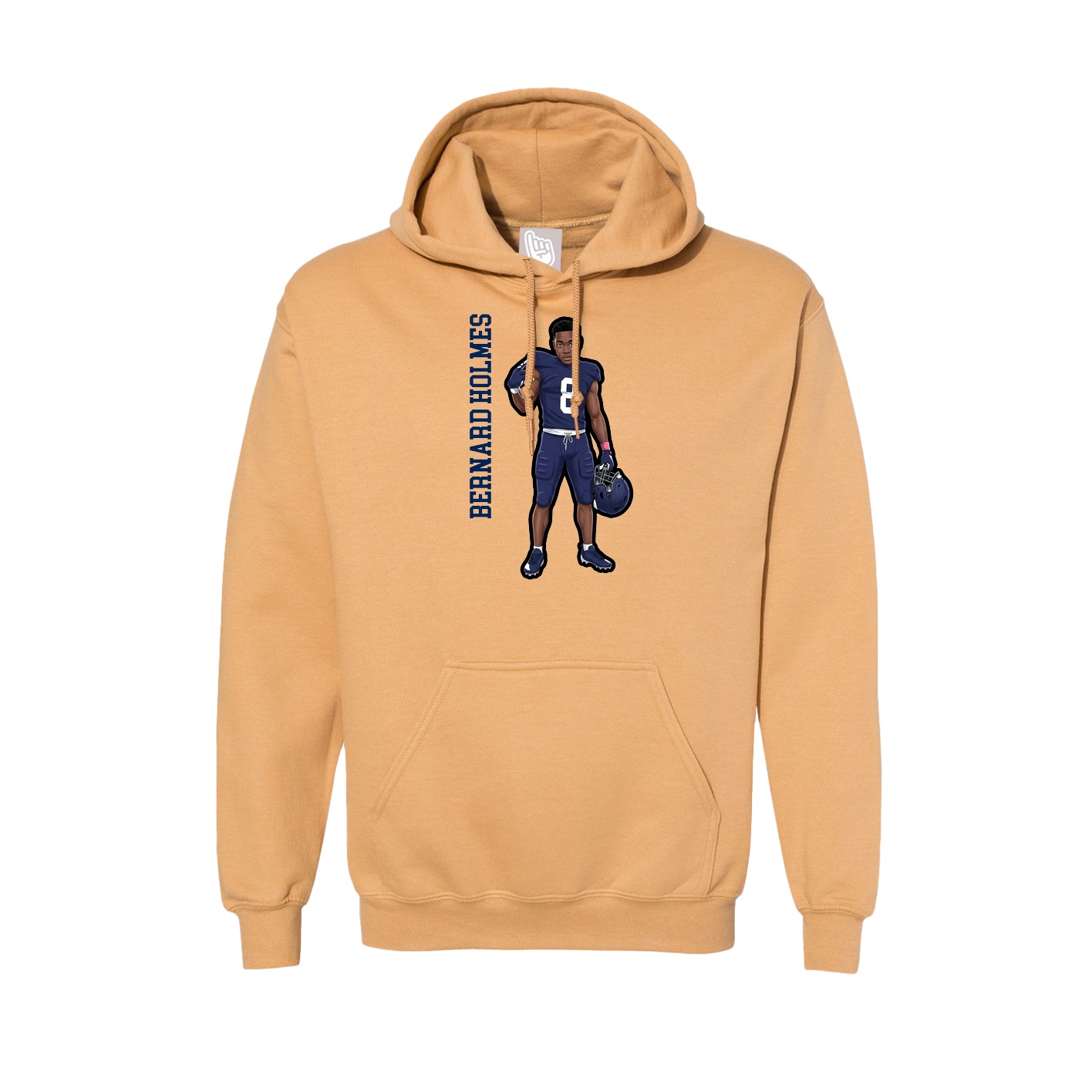 Hoodie — Name Vertical in Vegas Gold