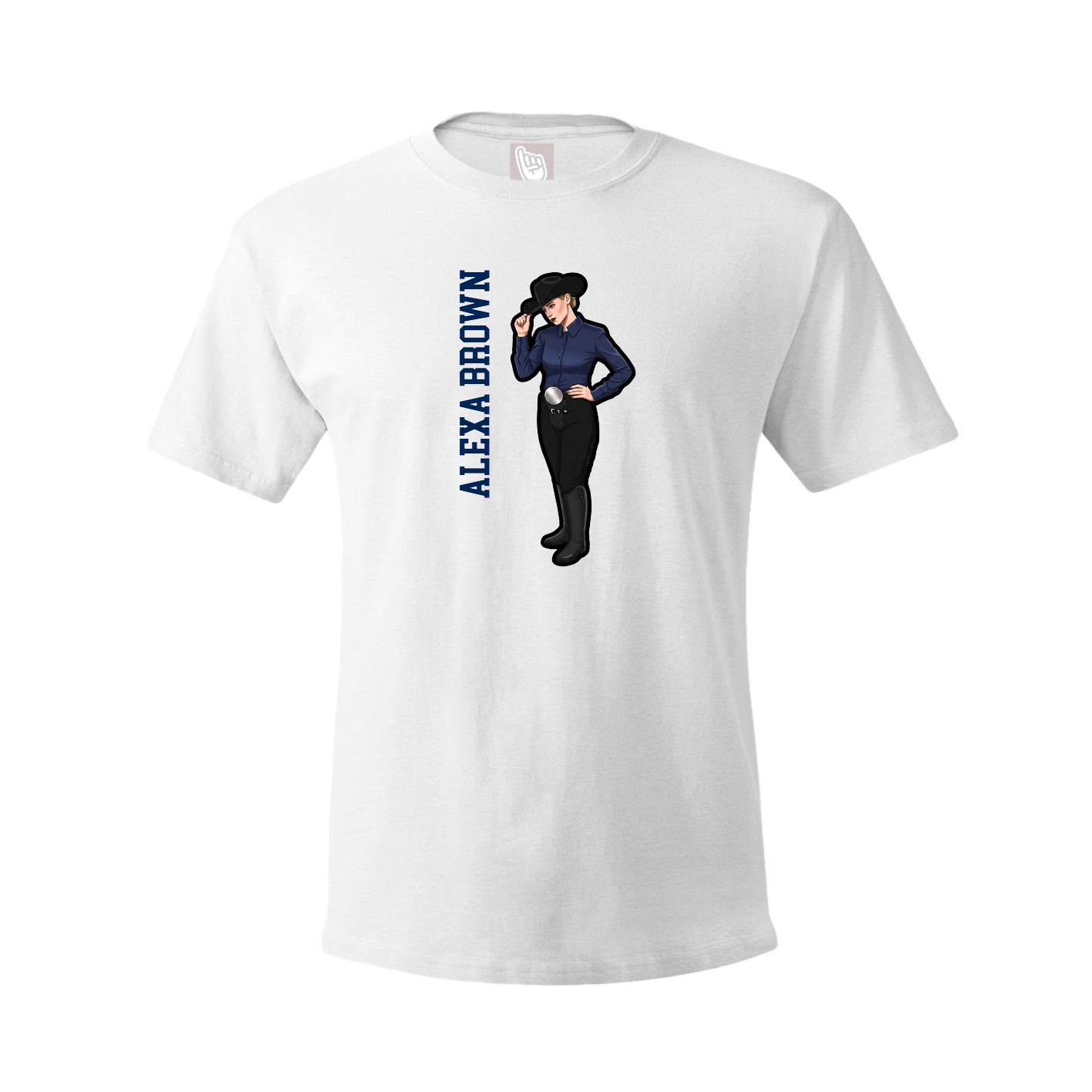 Youth Tee — Name Vertical in White
