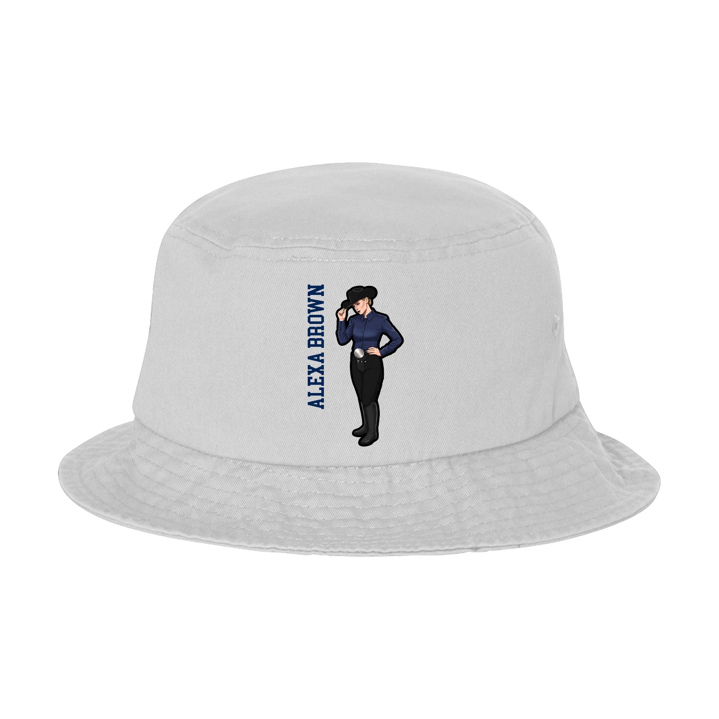 Bucket Cap — Name Vertical in White