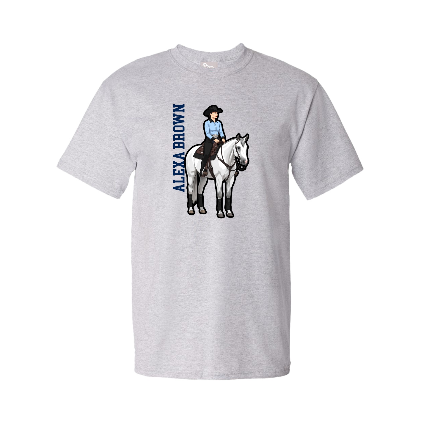 Tee — Name Vertical in Grey