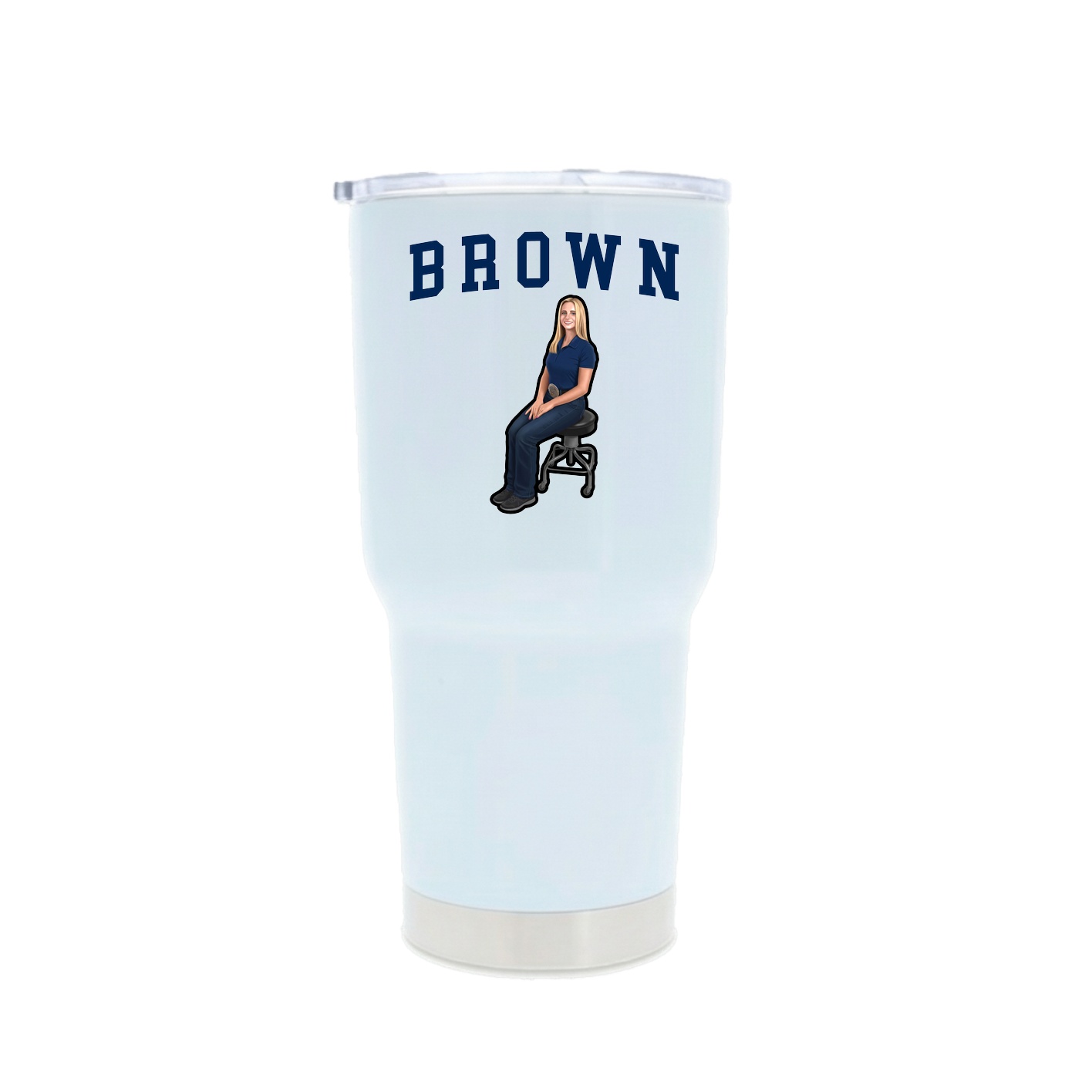 30oz Stainless Steel Tumbler — Shirsey in White