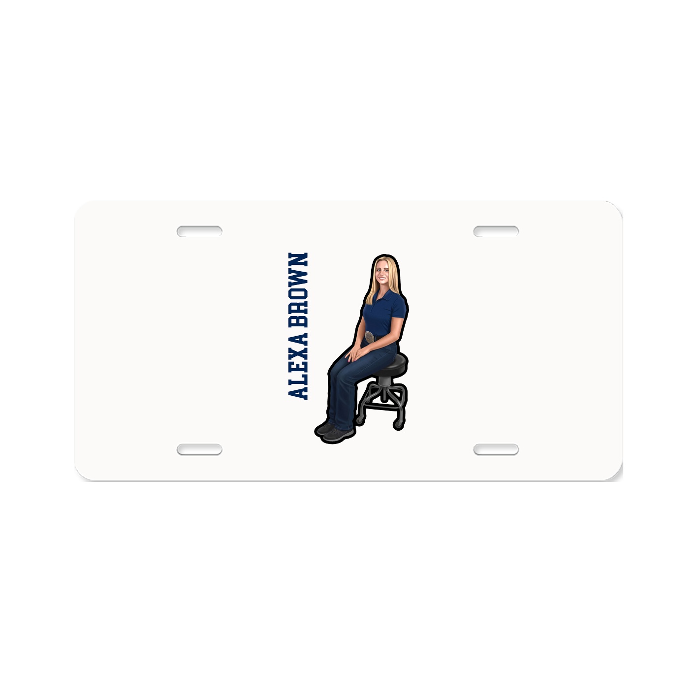 License Plate — Name Vertical in Classic