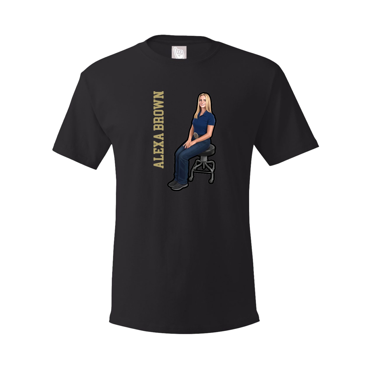 Youth Tee — Name Vertical in Black