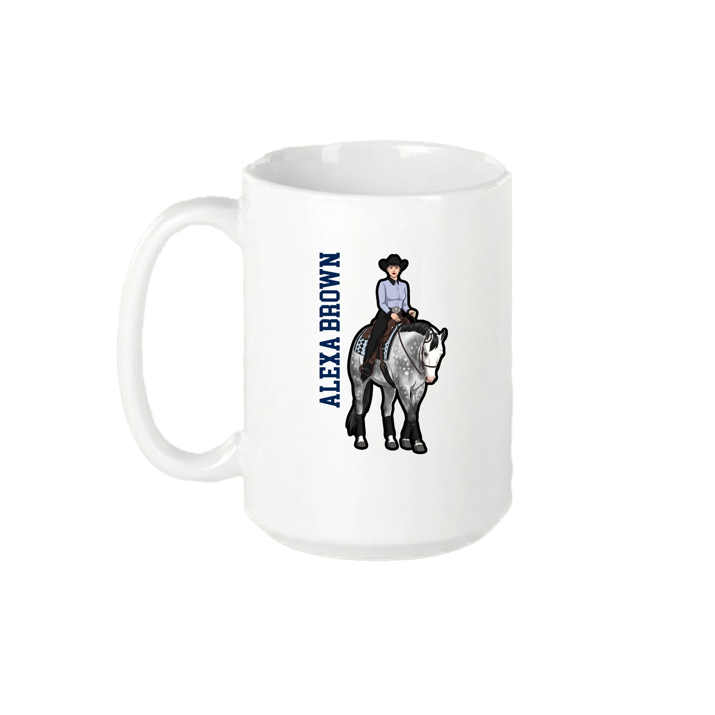 15oz Coffee Mug — Name Vertical in White