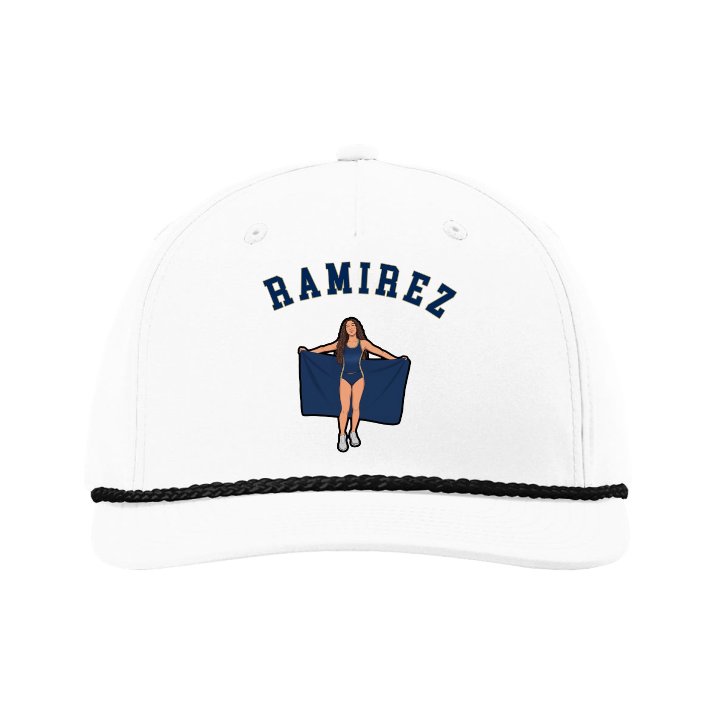 Five-Panel Classic Rope Cap — Shirsey Arch in White