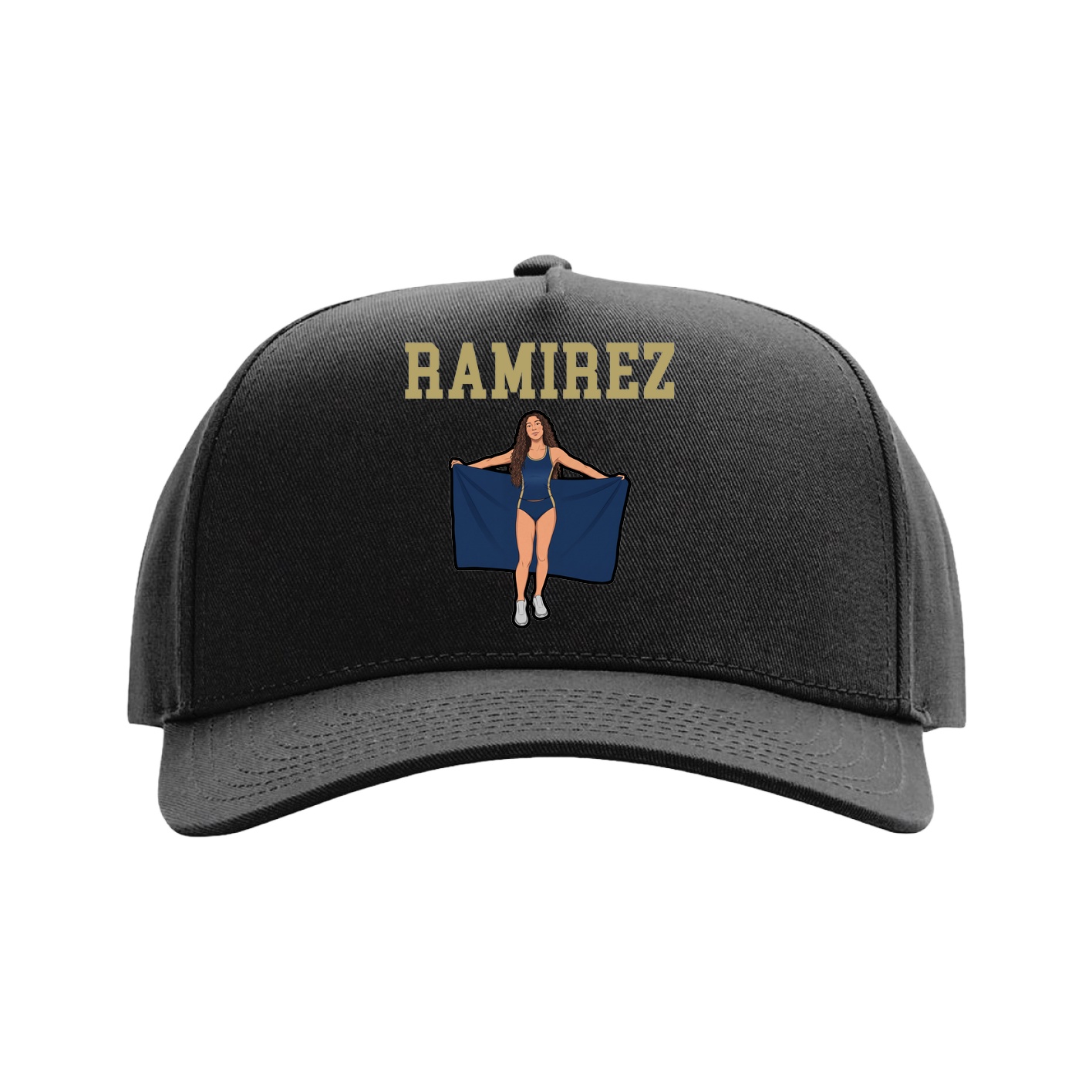 Full Fabric Five-Panel Champ Cap — Shirsey in Black