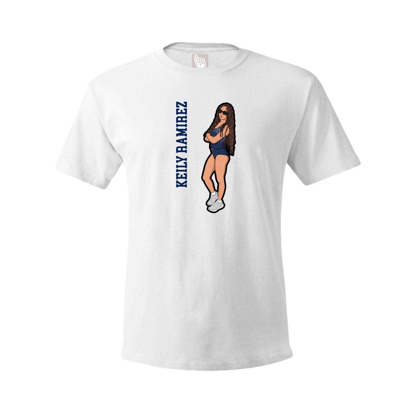 Tee — Name Vertical in White