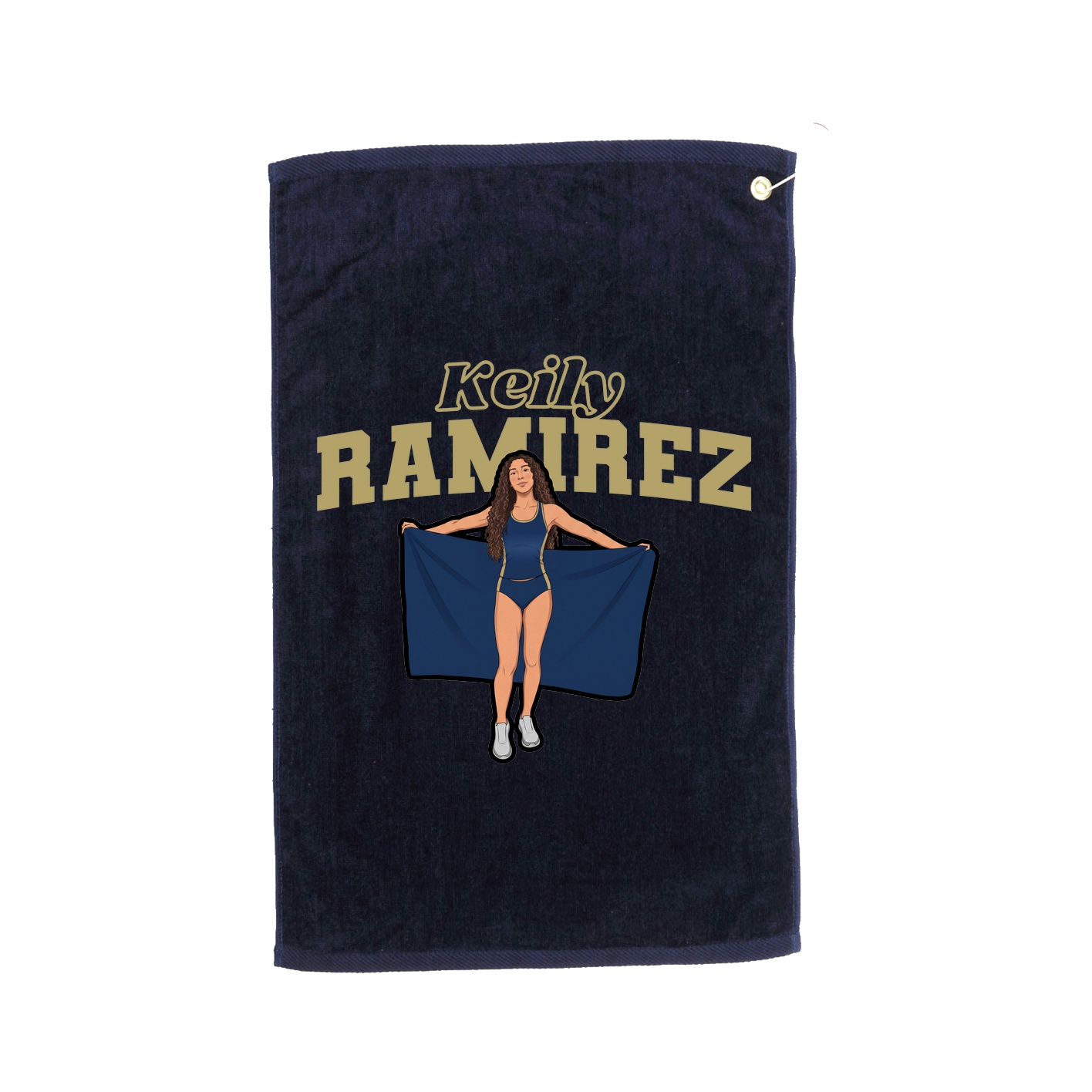 Golf Towel — Name Arch in Navy