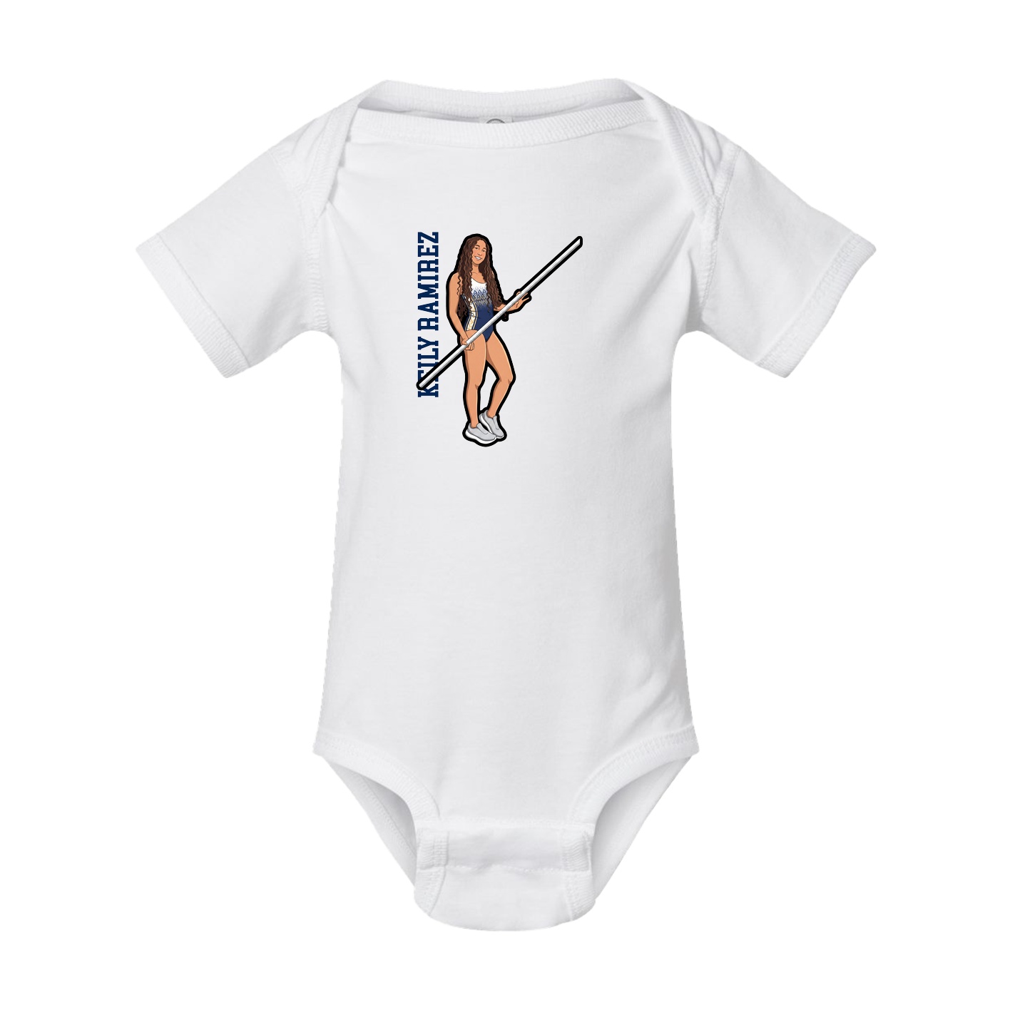 Baby Onesie — Name Vertical in White