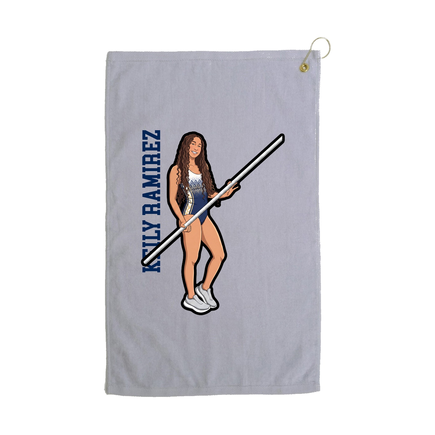 Golf Towel — Name Vertical in Grey