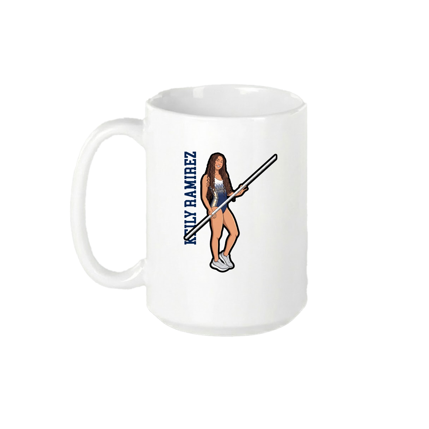 15oz Coffee Mug — Name Vertical in White