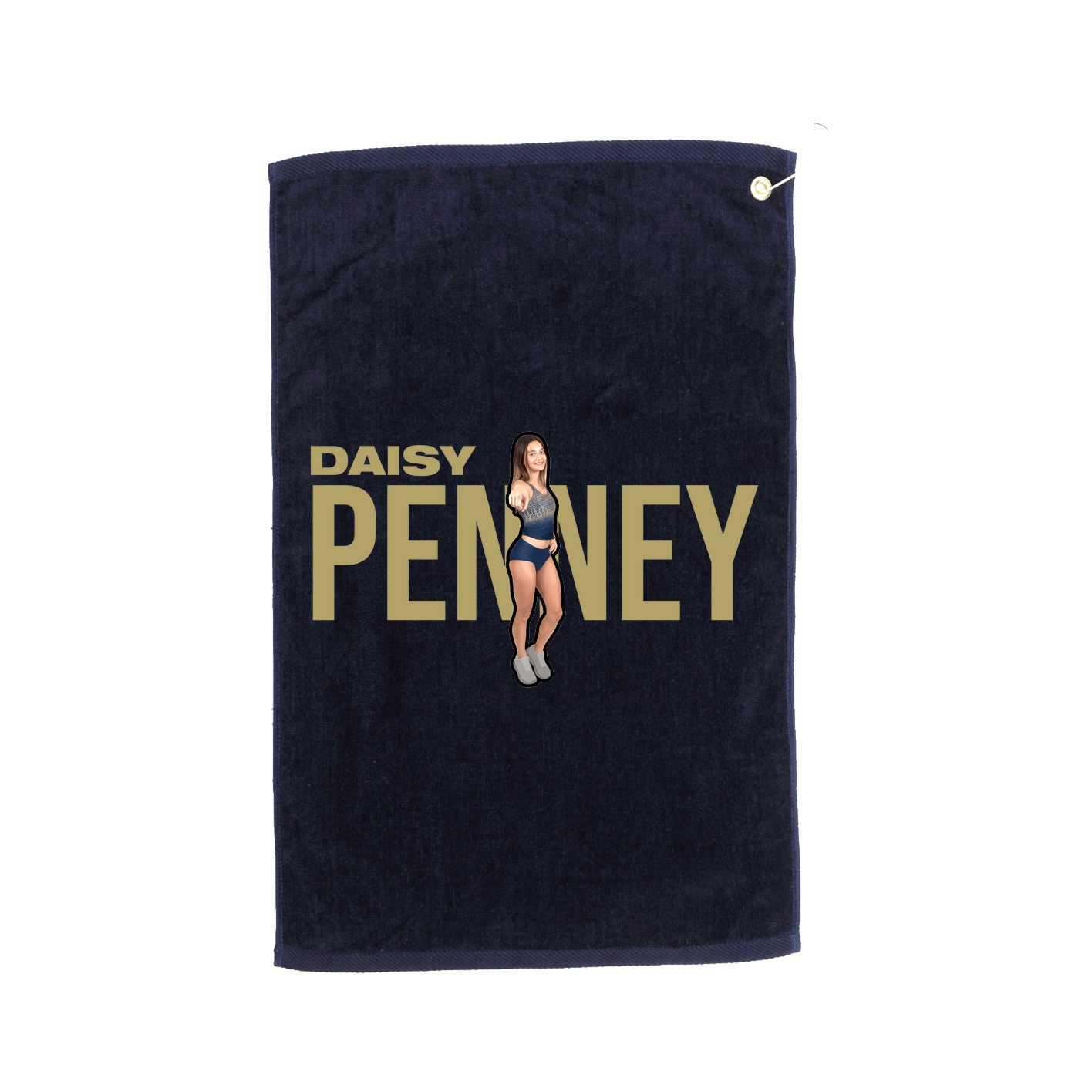 Golf Towel — Player Name in Navy