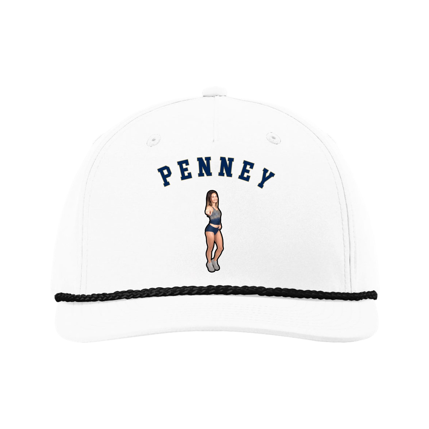 Five-Panel Classic Rope Cap — Shirsey Arch in White