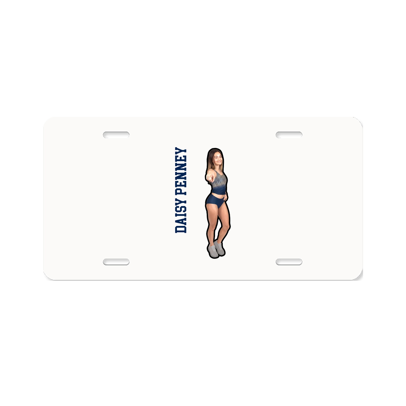 License Plate — Name Vertical in Classic