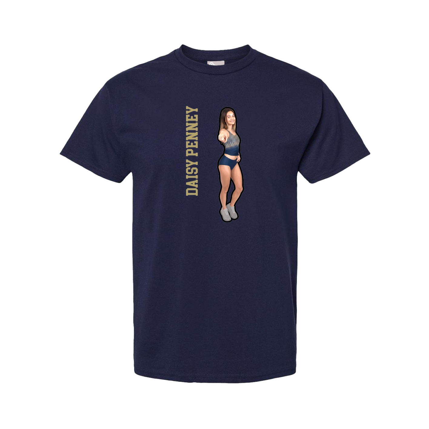 Tee — Name Vertical in Navy