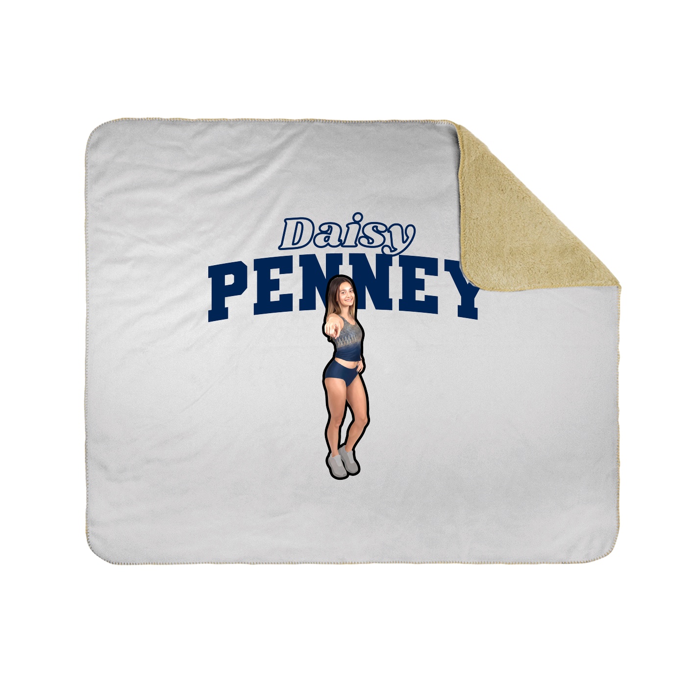 Throw Blanket — Name Arch in White