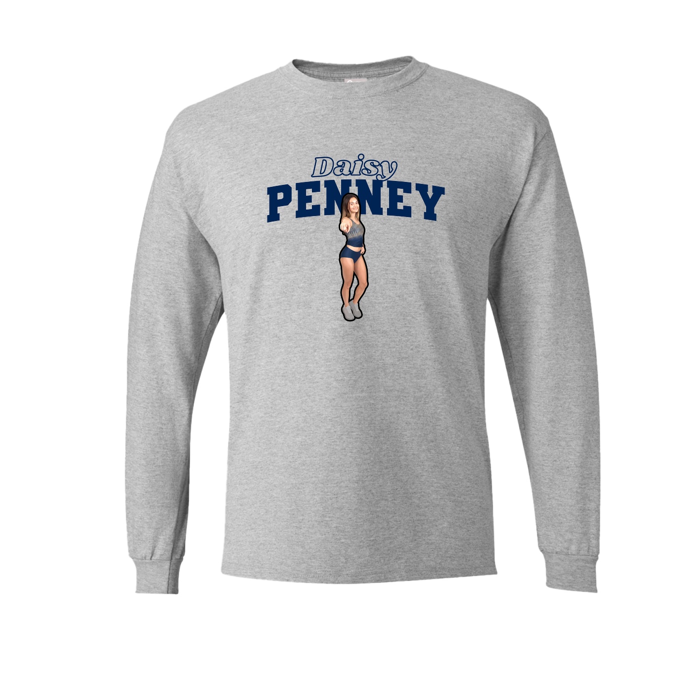 Long Sleeve Tee — Name Arch in Grey
