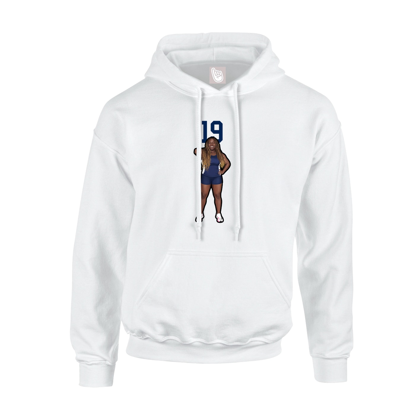Hoodie — Number Top in White