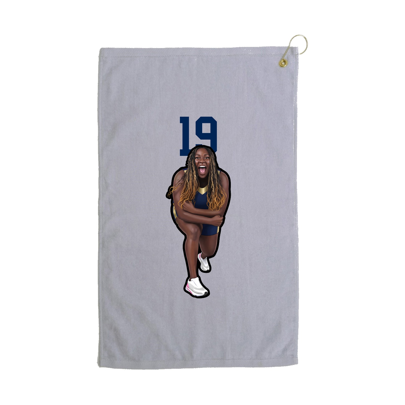 Golf Towel — Number Top in Grey