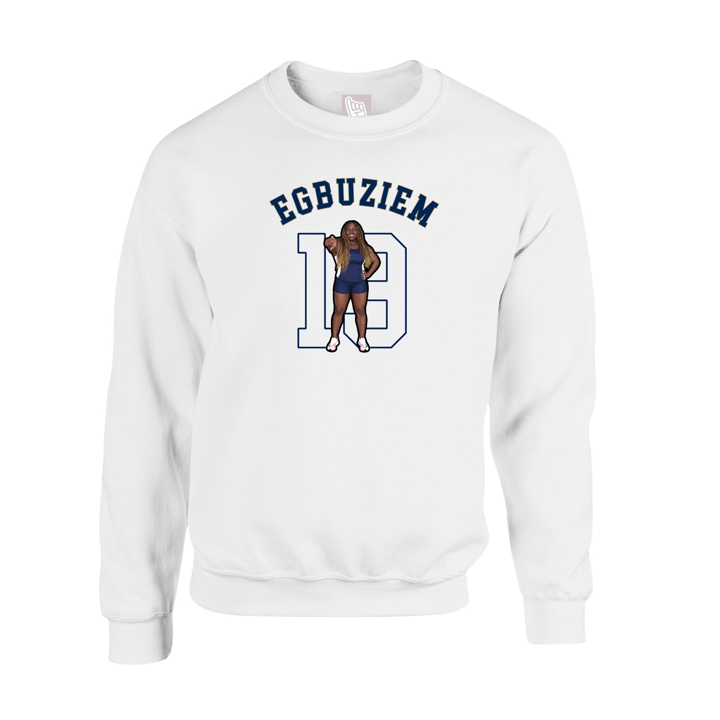Fleece Crew — Shirsey Arch in White