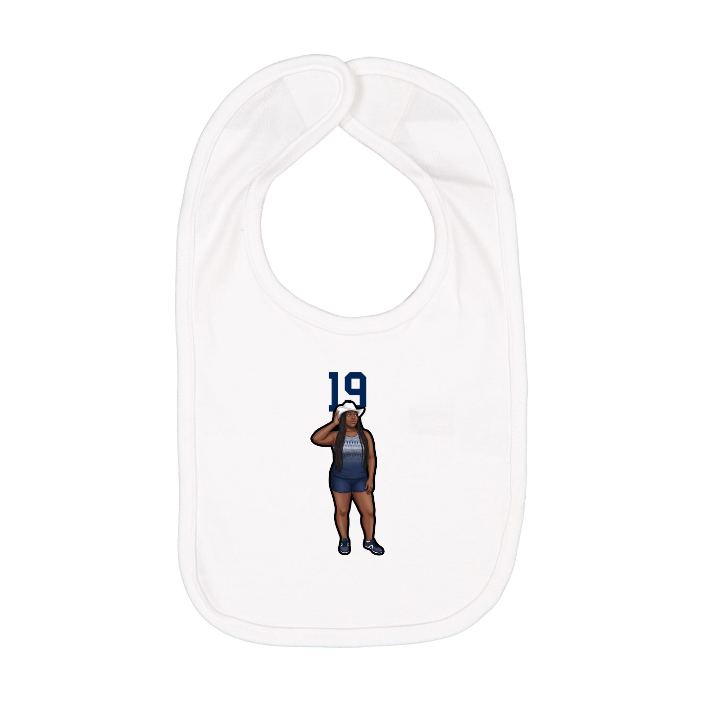 Infant Bib — Number Top in White