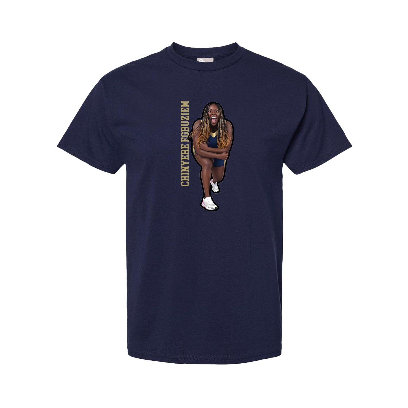 Tee — Name Vertical in Navy