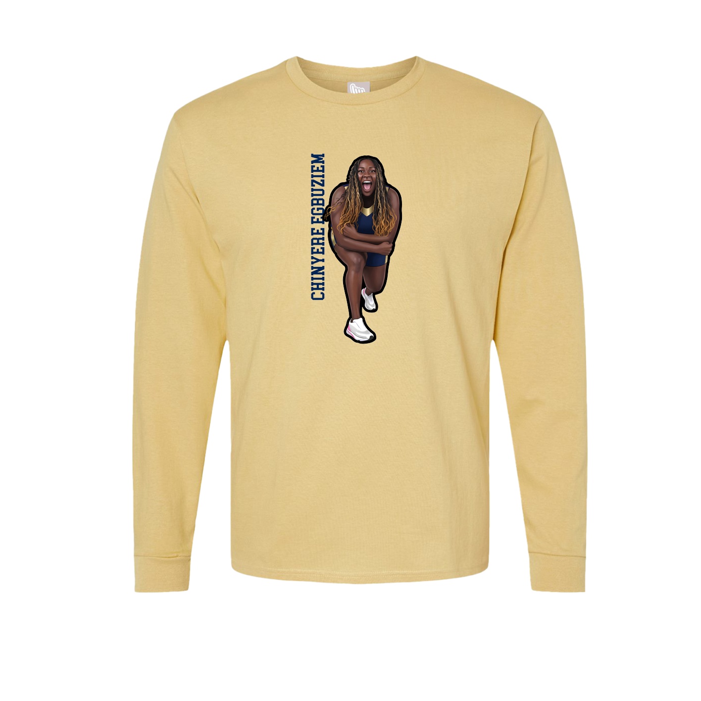 Long Sleeve Tee — Name Vertical in Vegas Gold