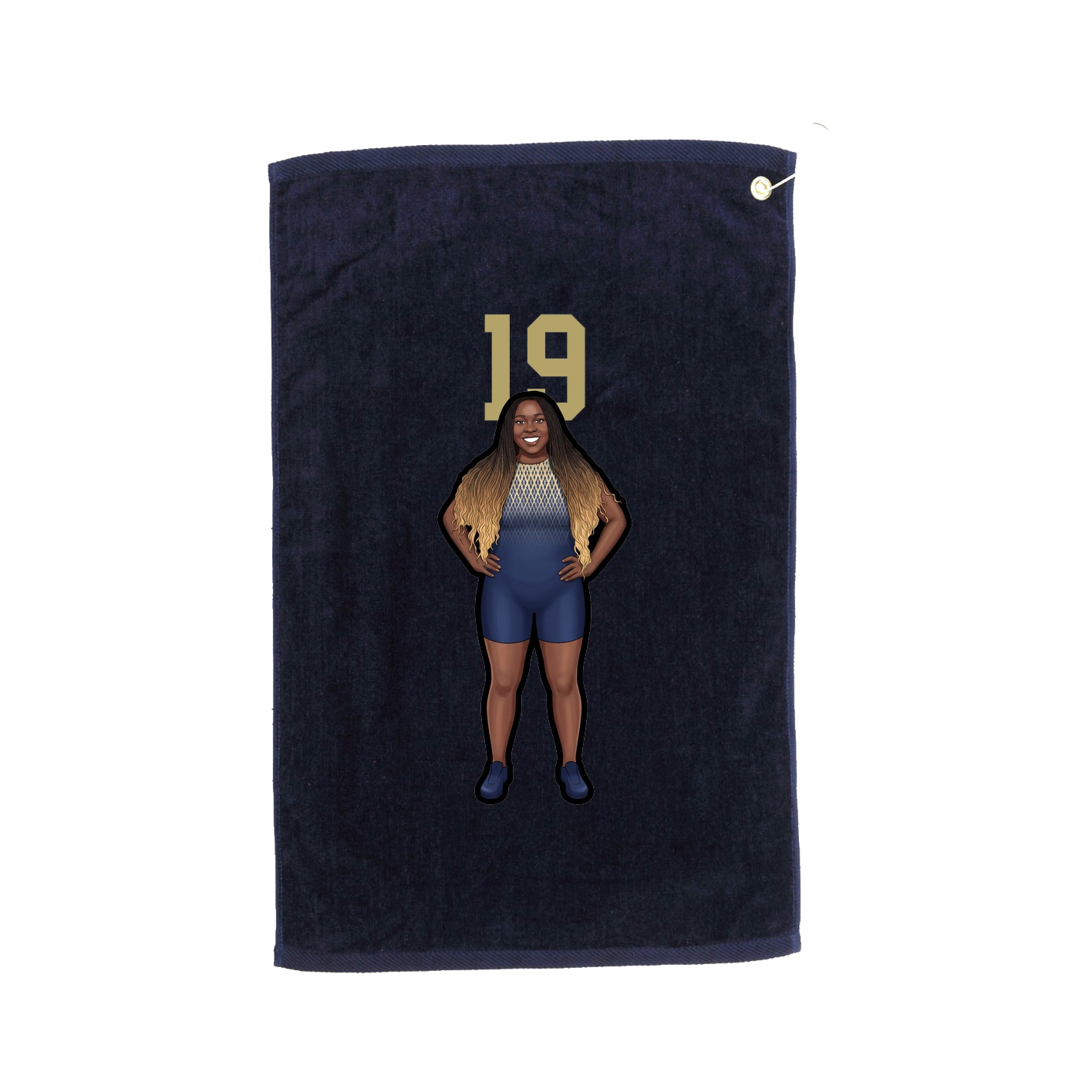 Golf Towel — Number Top in Navy