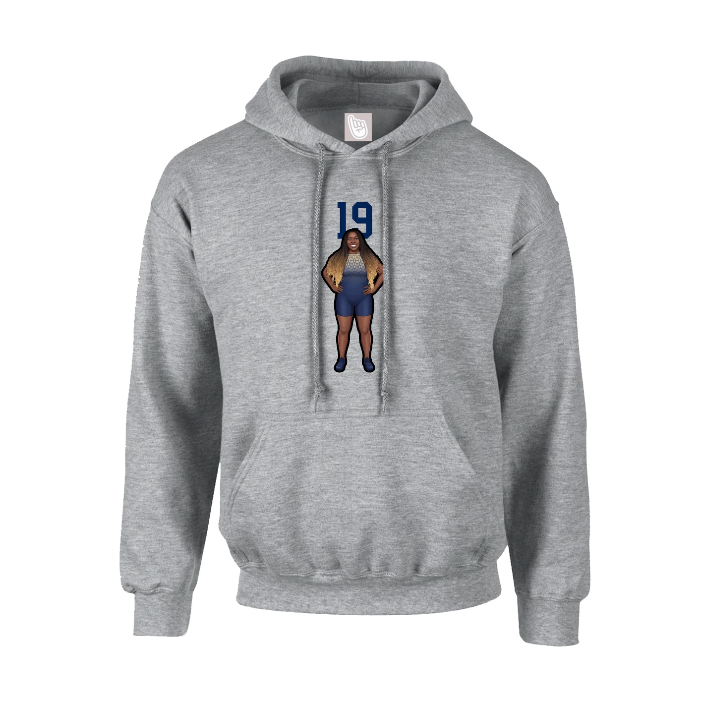 Youth Hoodie — Number Top in Grey
