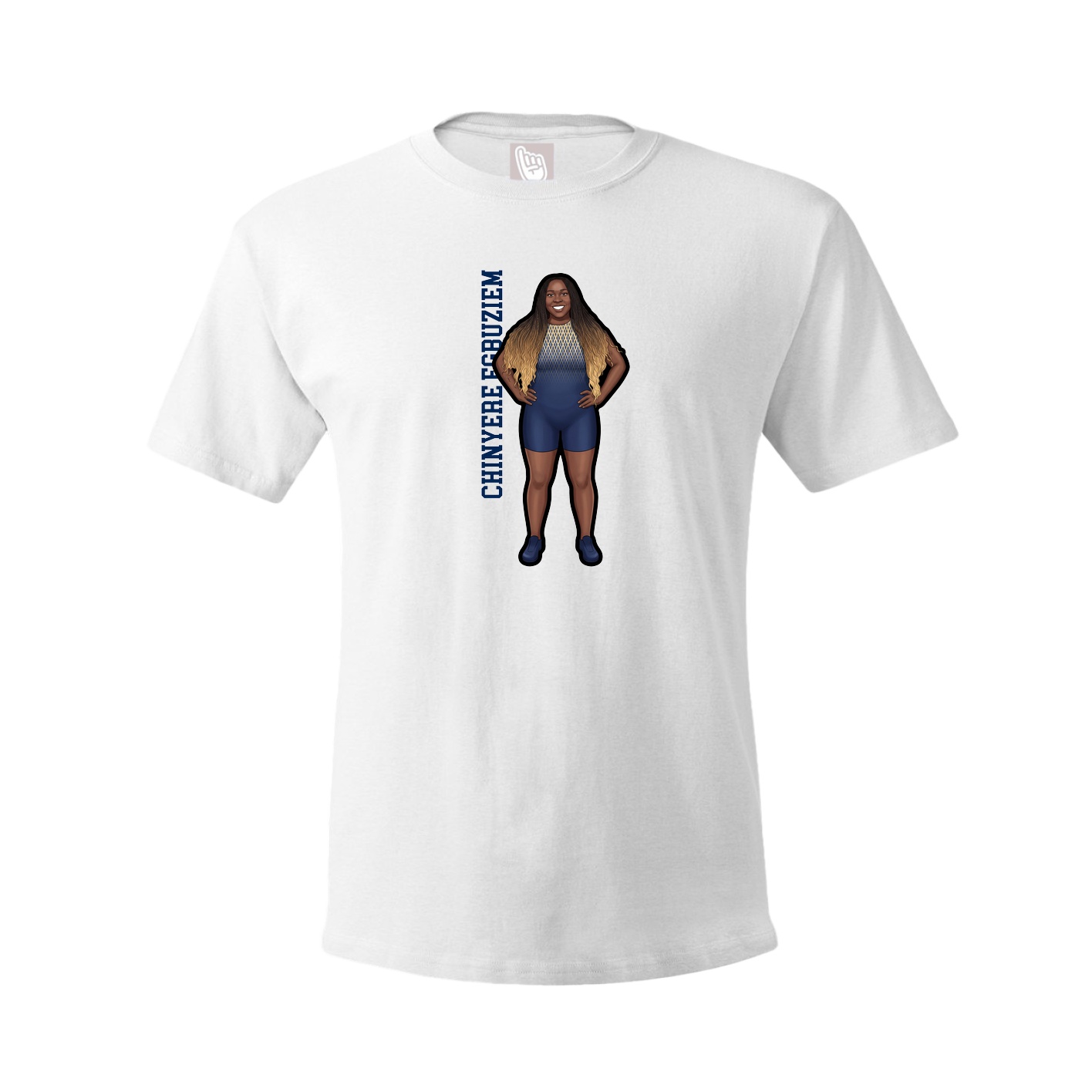 Tee — Name Vertical in White