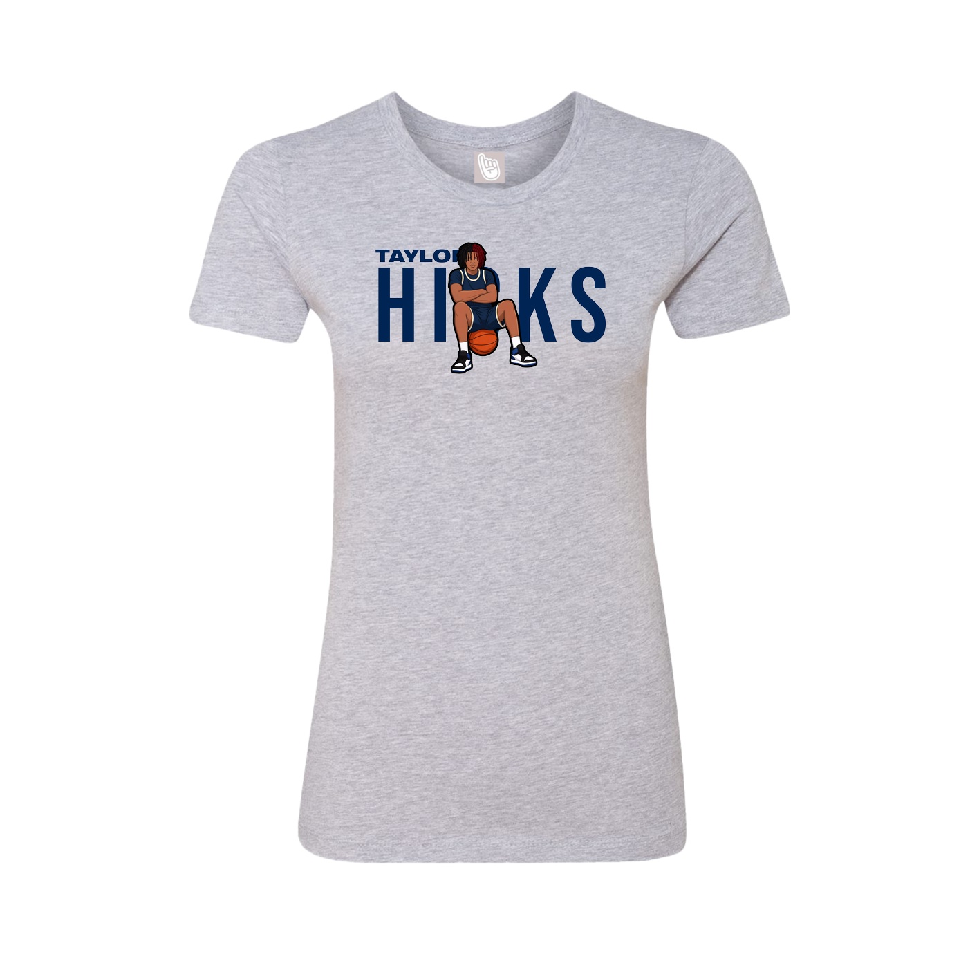 Fitted Women's Tee — Player Name in Grey