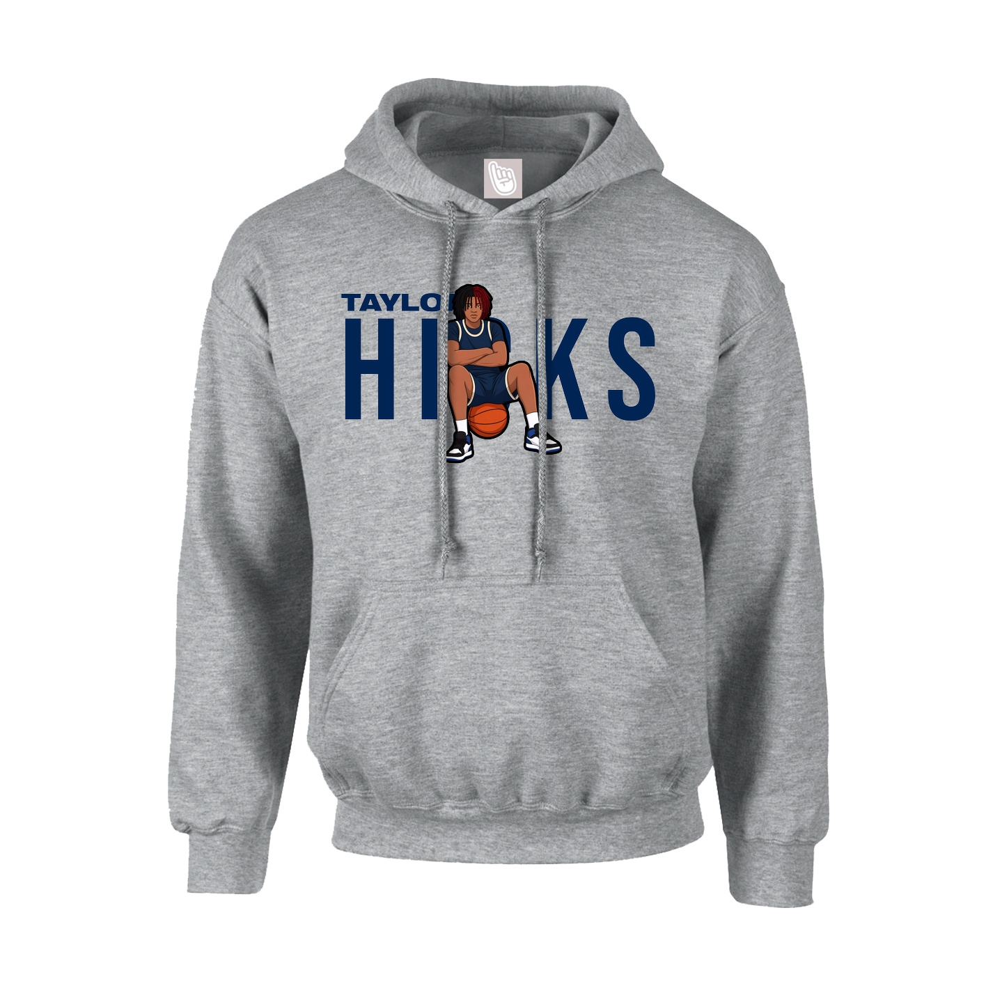 Hoodie — Player Name in Grey