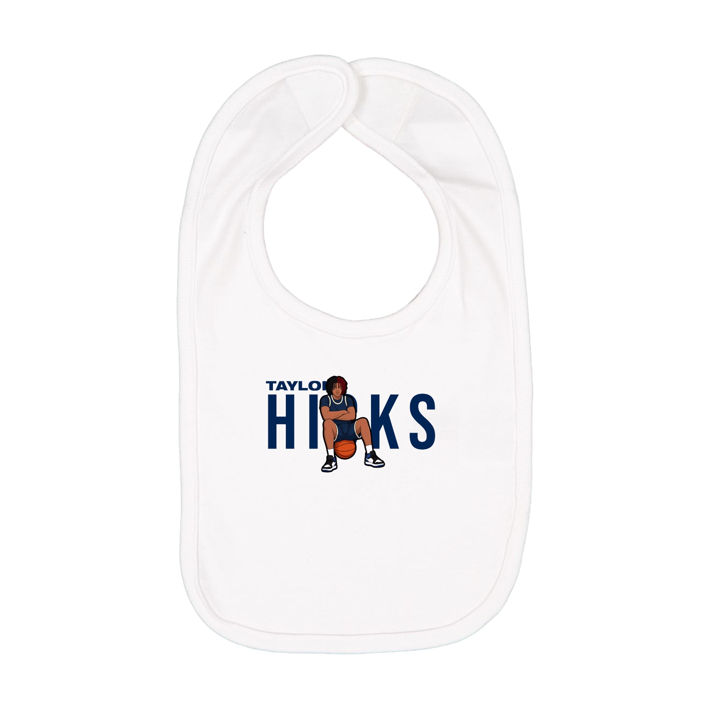 Infant Bib — Player Name in White