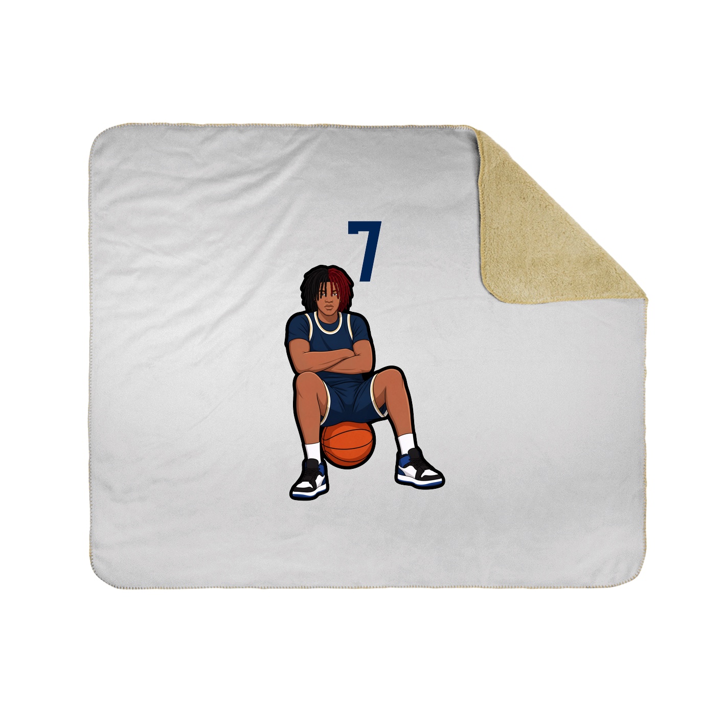 Throw Blanket — Number Top in White