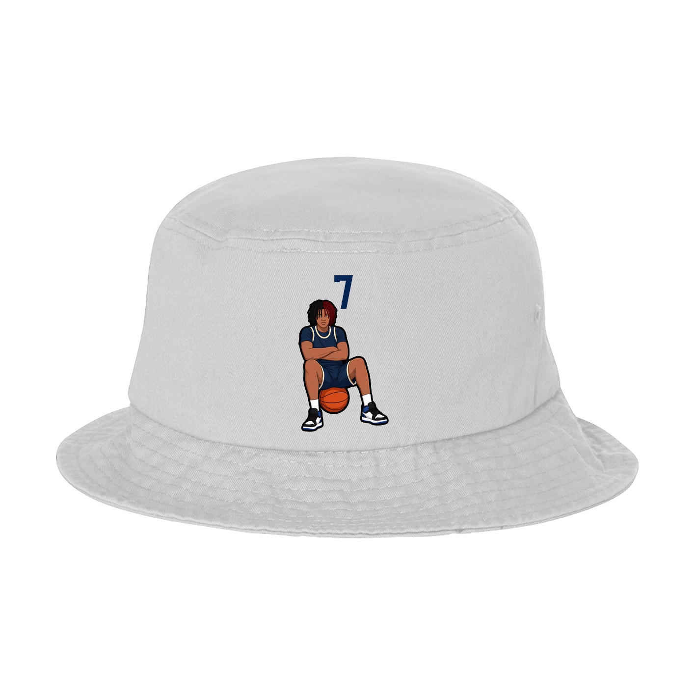Bucket Cap — Number Top in White