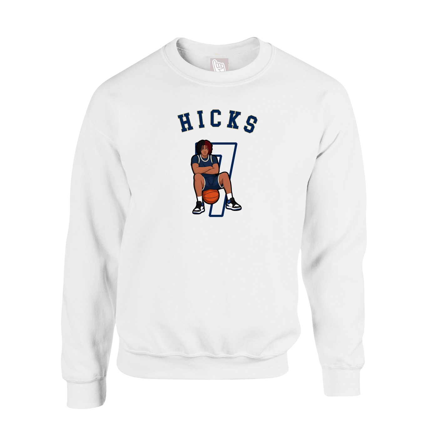 Fleece Crew — Shirsey Arch in White