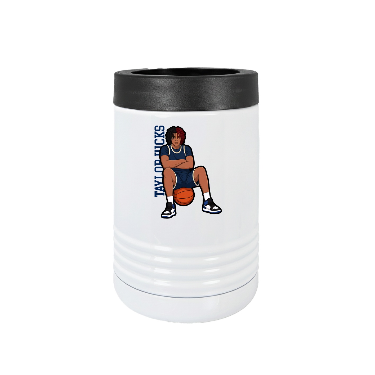 Beverage Holder — Name Vertical in White