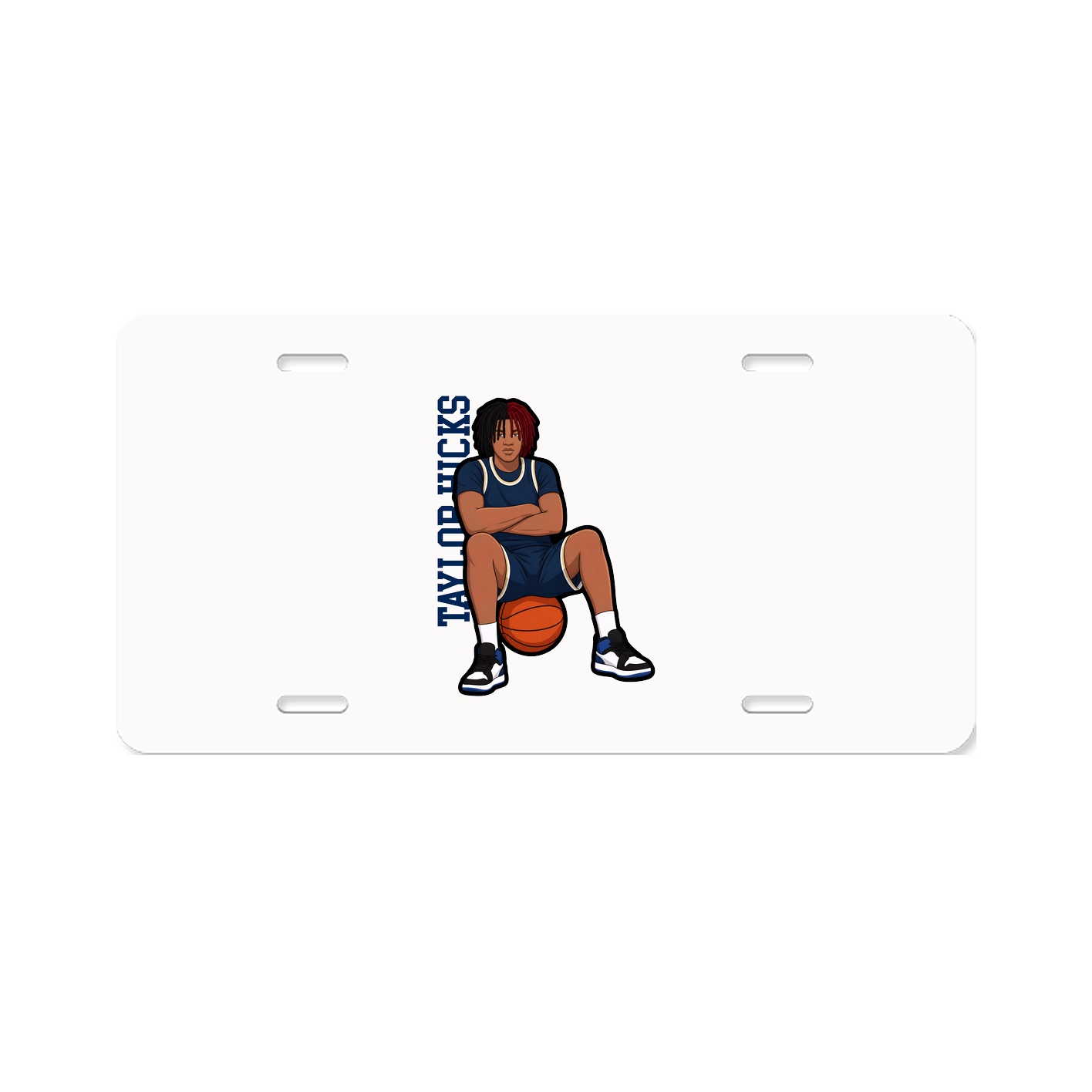 License Plate — Name Vertical in Classic