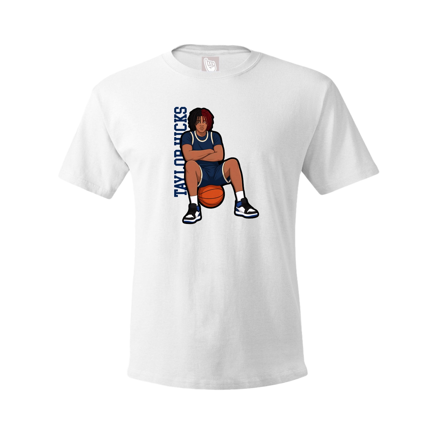 Tee — Name Vertical in White