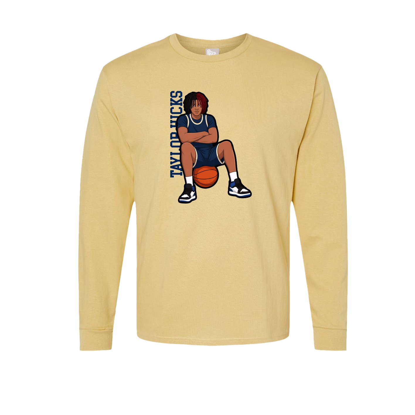 Long Sleeve Tee — Name Vertical in Vegas Gold
